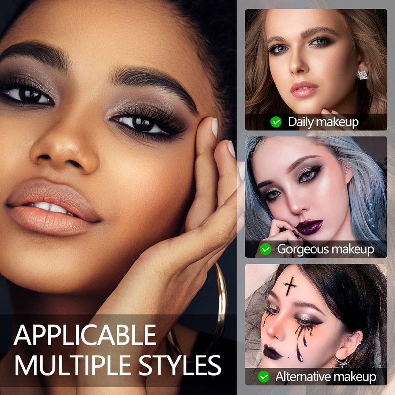 MAKI YIKA Black Grey Smokey Eyeshadow Palette Matte Black White Gray Silver Smoky Eye Shadow 9 Colors Eyeshadows Eye Makeup For Goth Look -9Black