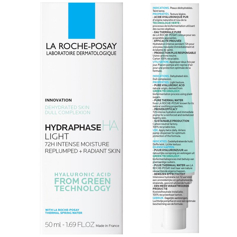 La Roche-Posay Hydraphase HA Light Face Moisturizer, Hyaluronic Acid Face Moisturizer with 72HR Hydration, Oil Free & Non-Comedogenic, 50 ML, 1.69 fl. oz.