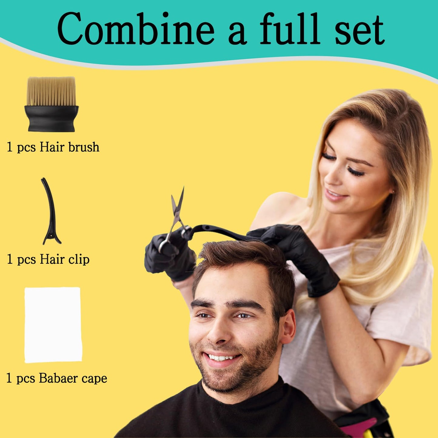 woniutch Professional Barber Cape with Neck Duster Brush and Hair clip; Hair Cutting Cape and Salon Cape for Men and Women