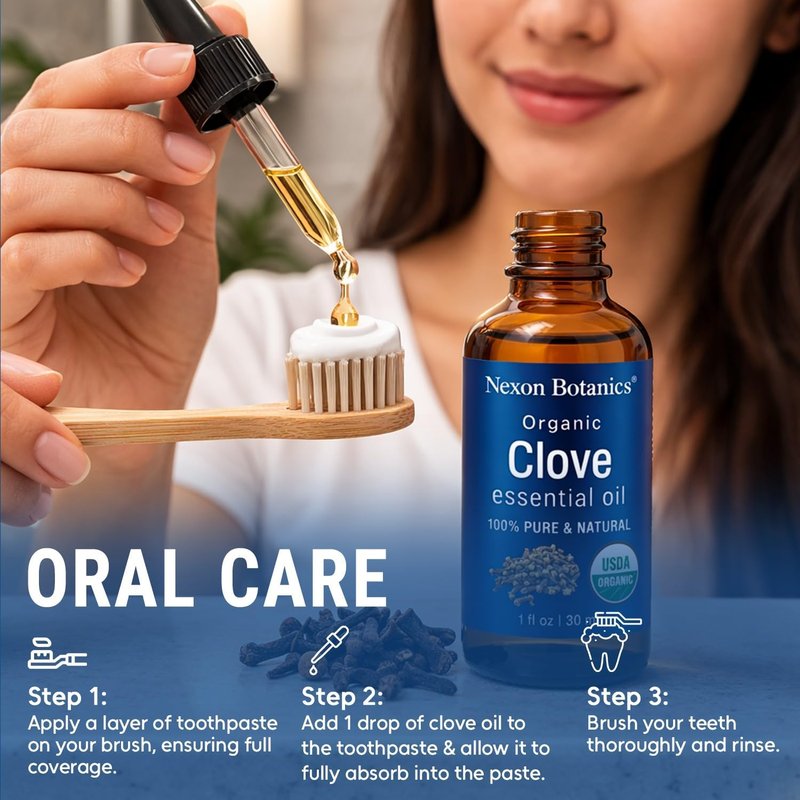 Organic Clove Essential Oil 30 ml - Pure & Natural for Toothache, Sore Muscles | Soothing Skin & Hair Care