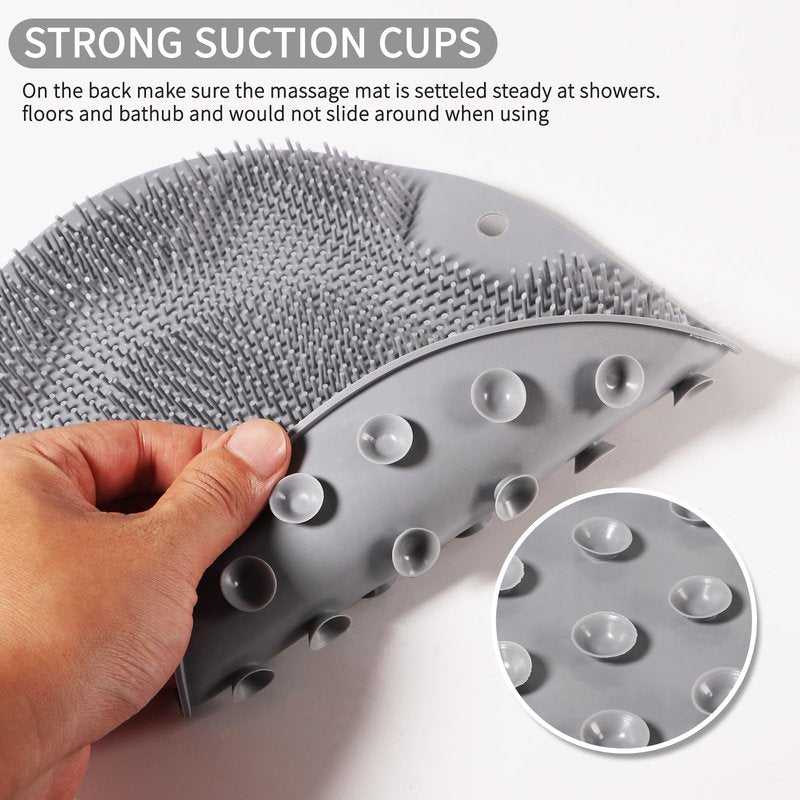 3PACK Silicone Shower Foot Scrubber,Body Scrubber,Silicone Shower Foot Brush Pad Wash Pad Wall Mounted Slip Suction Cups for Use in Cleaner Women and Men By RARKVEN