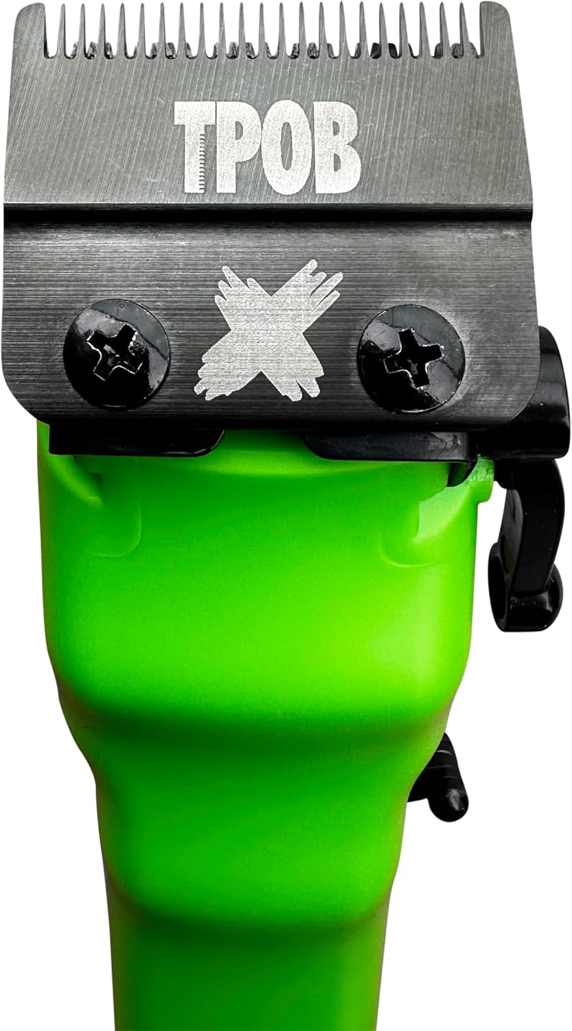 TPOB Barber Hair Clippers for Men - 6800 RPM X Fade Blade with Matte Green Case