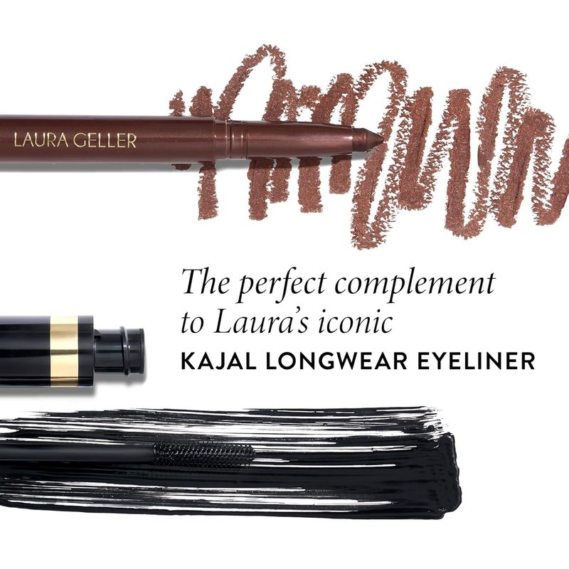 LAURA GELLER NEW YORK Kajal Longwear Mascara – Black – Volumizing, Lengthening, & Defining Mascara - Smudge‑Proof & Flake‑Proof Wear, Buildable Formula
