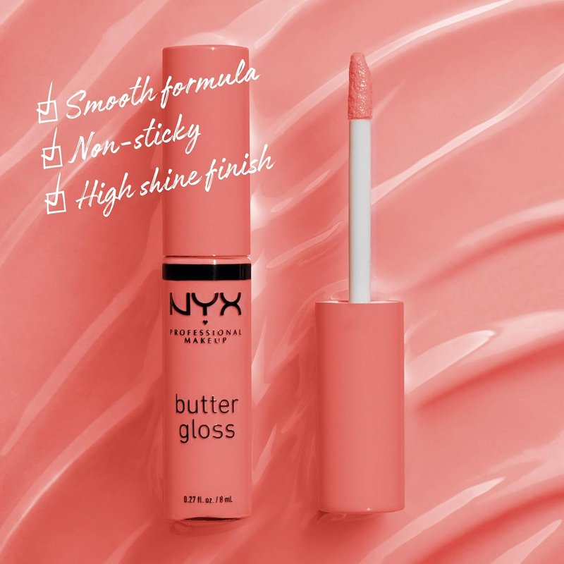 NYX Butter Gloss - Non-Sticky Lip Gloss for Smooth, Hydrated Lips | Creme Brulee Shade