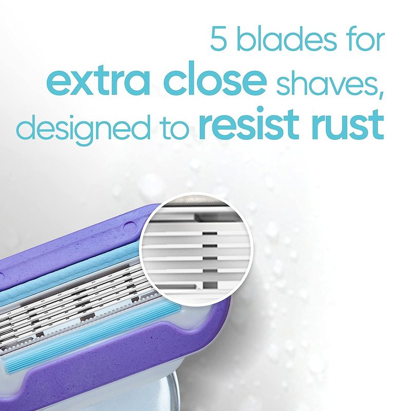 Gillette Venus Deluxe Smooth Platinum Razors - Women's Razor with Metal Handle & Anti-Slip Grip | 1 Razor & 2 Blade Refills