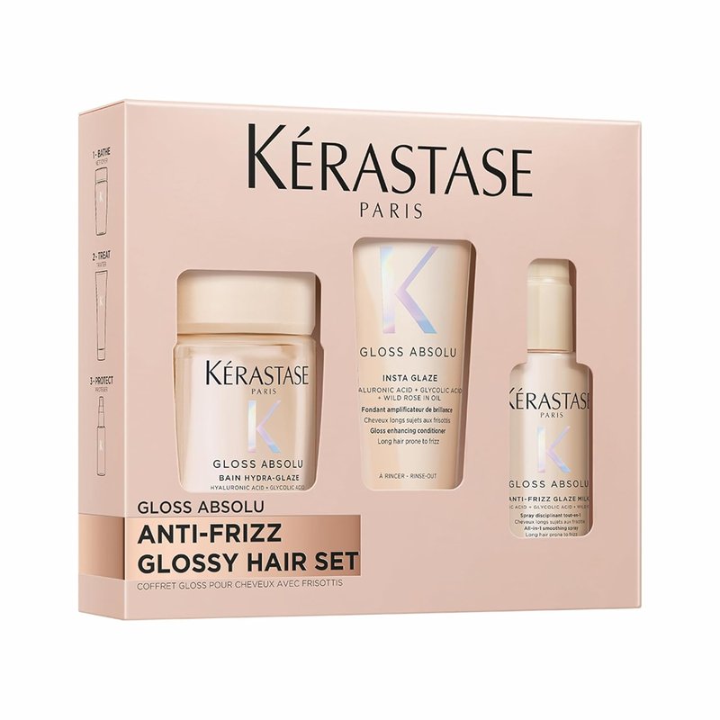 Kérastase, Gloss Absolute Shampoo Conditioner Heat Protection Trial Kit for Long Frizz Prone Hair