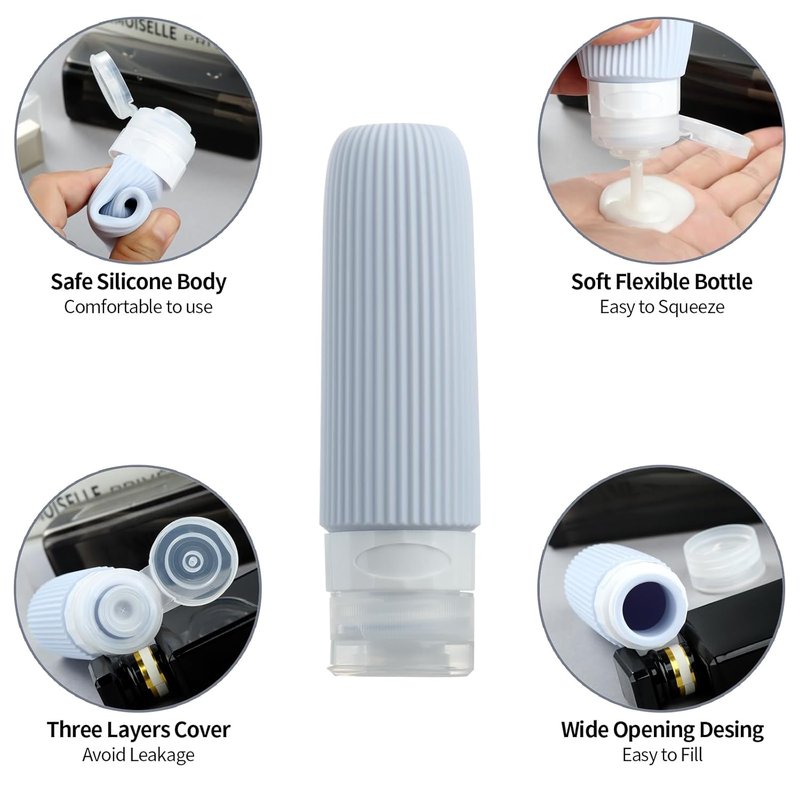 Mrsdry Travel Bottles Set - 16 Pack TSA Approved Leak-Proof Silicone Containers for Toiletries