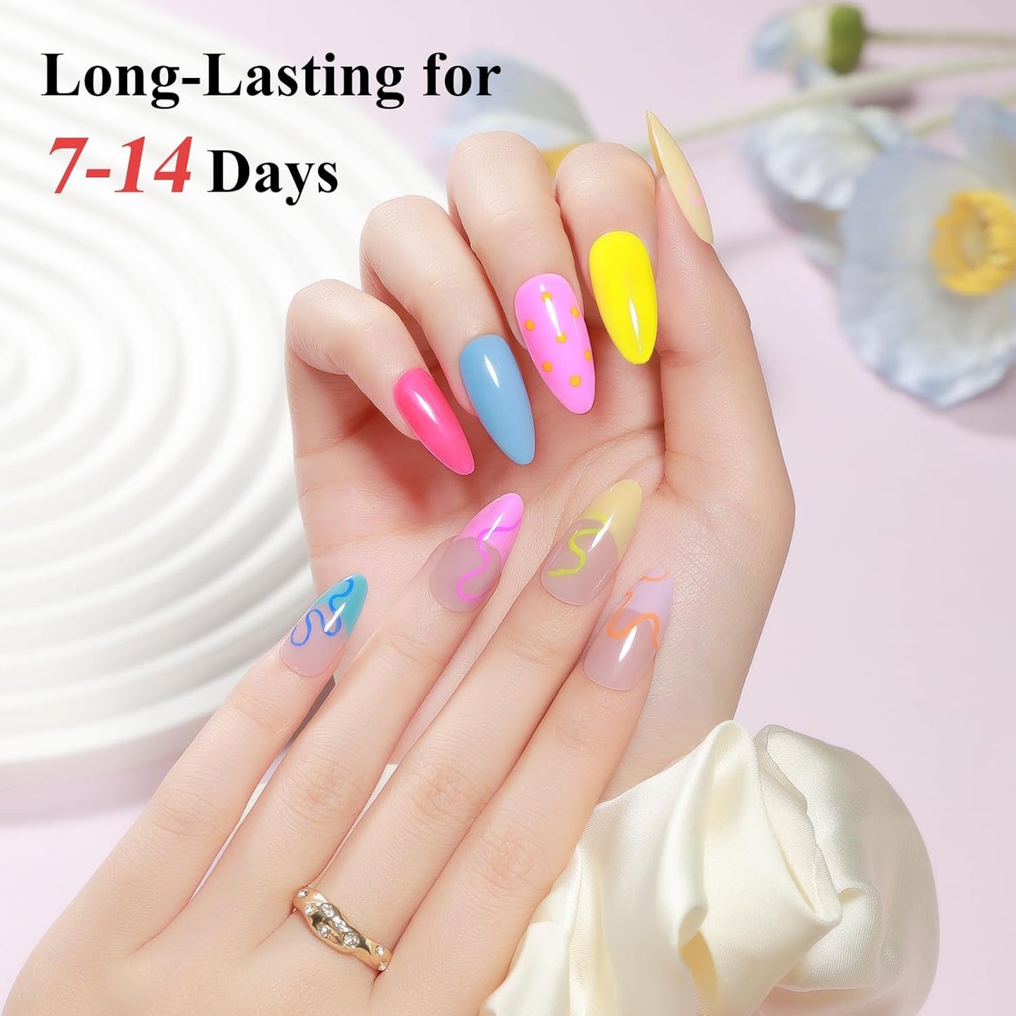 Skiennix Nail Polish Set - 24 Vibrant Neon Colors | Quick Dry, Long Lasting, Perfect for DIY Nail Art