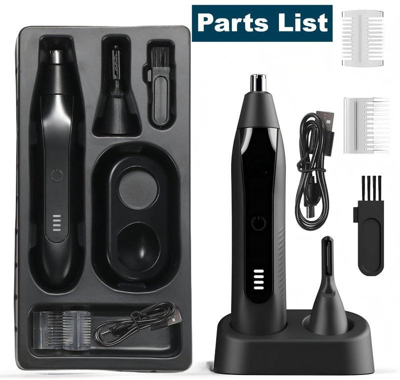 AsBellt Ear and Nose Hair Trimmer for Men, 2026 USB Rechargeable 3 in 1 Professional Painless Eyebrow & Facial Hair Trimmer for Men Women, Dual-Edge Blades, Powerful Motor, Easy Cleansing