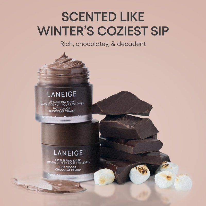 LANEIGE Lip Sleeping Mask, Hot Cocoa: Nourishing Overnight Lip Treatment with Vitamin C, Shea & Murumuru Butter for Hydrating Dry, Flaky Lips