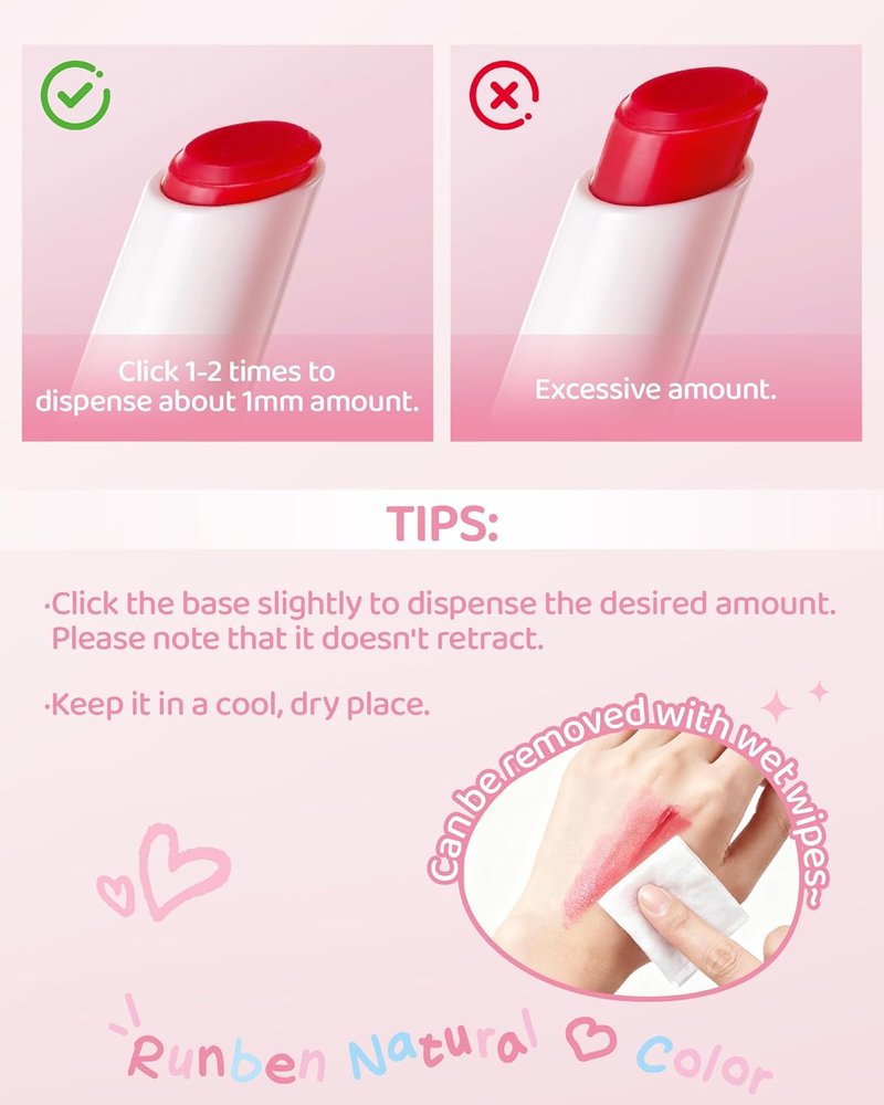 RUNBEN Kids Tinted Lip Balm, Pink Guava Lips Gloss, 24H Moisturizing, Safe & Non-toxic Lipstick for Kids & Teen, Birthday Makeup Gift for Girls