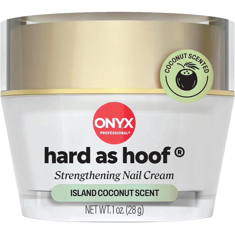 Onyx Professional Hard As Hoof Nail Strengthening Cream - Island Coconut Scent, 1 oz | Strengthens & Conditions Nails