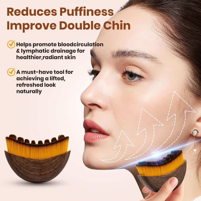 2pcs New Lymphatic Contour Face Brush, Face Brush for Lymphatic Drainage,Soft Facial Sculpting GuaSha Dry Tool，Face Contour Depuff Lift Tool for Anti-Puffiness & Detox, Fit The Skin Precisely (2pcs)
