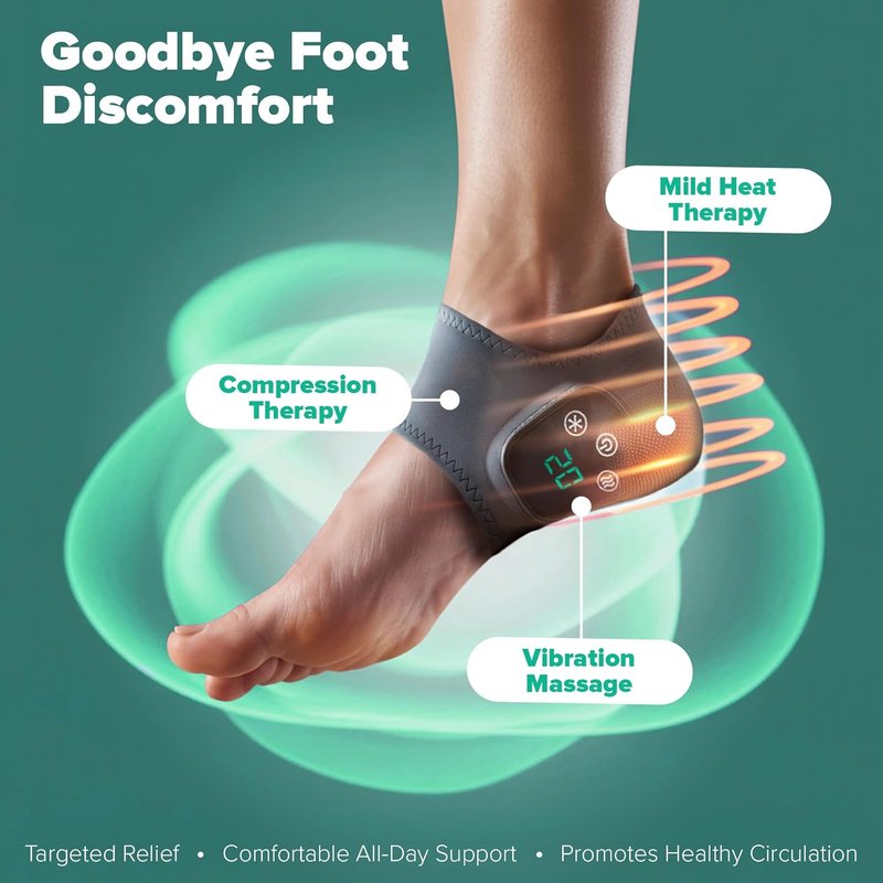 Rejuvacare Foot Renew Massager - Triple Method Relaxation Support for Feet & Ankles | Home Use, 1 Piece
