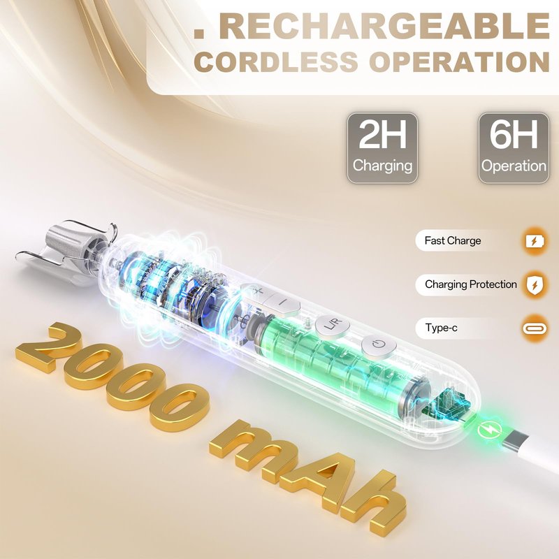 Electric Nail File Drill, Cordless 2000 mAh Rechargeable Nail Filer Electric, Portable Nail Dril Machine Drill for Nails Acrylic Manicure and Thick Toenails Buffer Grinder Care Professional (Golden)