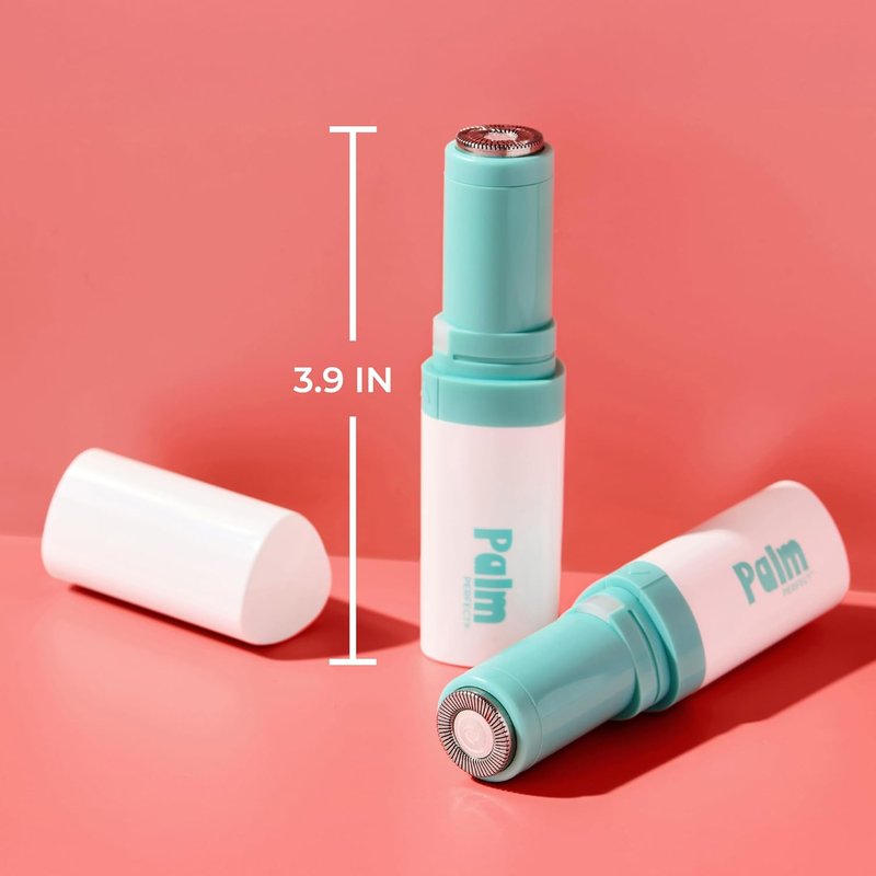 PalmPerfect Facial Hair Remover - Portable Lipstick-Sized Shaver with LED Light for Painless Hair Removal