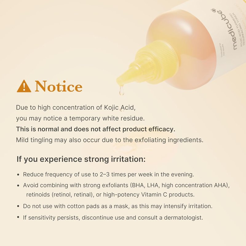 Medicube Kojic Acid Turmeric Smoothing Toner - Lightweight Formula for Even Skin Tone & Texture | 8.45 fl. oz