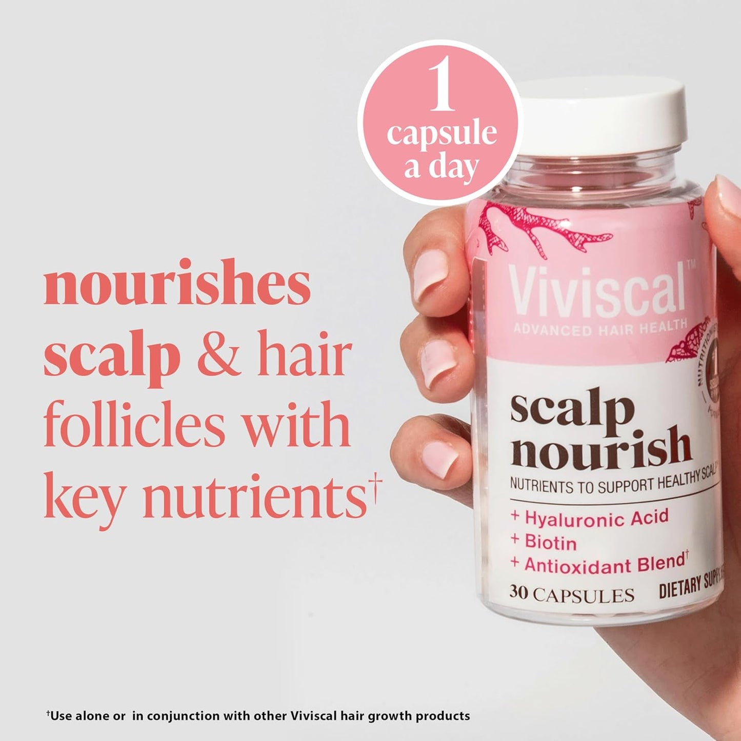 Viviscal Scalp Nourish Supplement - Nutrient Blend for Scalp Health & Hair Growth | 30 Count