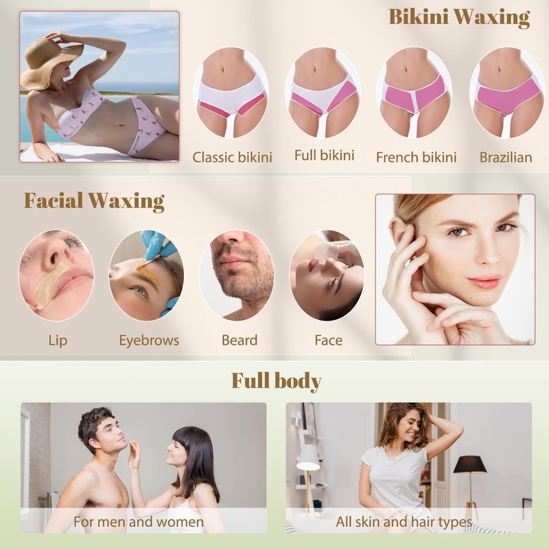 FEAMIRIA 300g Wax Beads - Hard Wax Beads for Brazilian Bikini & Coarse/Stubborn Hair, Wax Beads for Hair Removal At-Home Waxing,Hard Wax Works on Face, Body, Legs (Coconut)