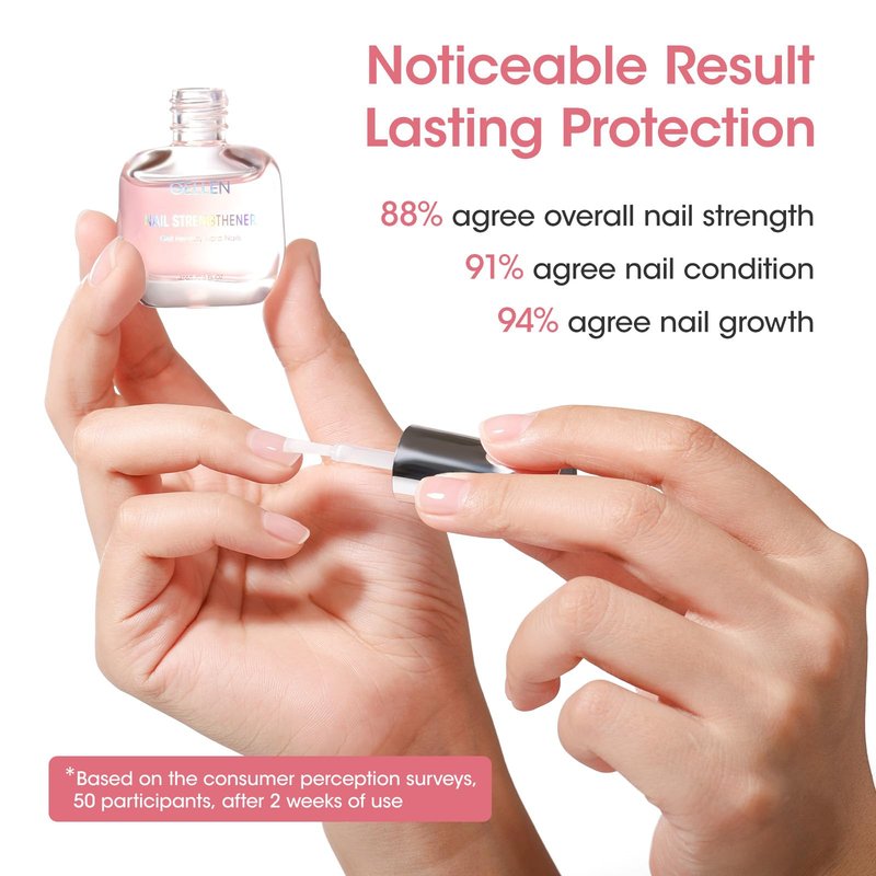GELLEN Nail Strengthener, 8-In-1 Nail Repair Serum Growth for Thin Brittle Damaged Nails, Non Polish, Air Dry Clear Nail Growth Care, Keratin Calcium Formula, Cherry Blossom Scent