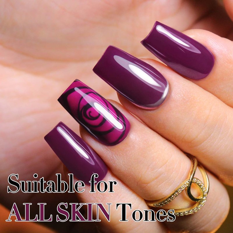 Double Rhythm Gel Polish - Pure Sheer Soak Off Nail Polish for DIY Manicure | 0.5oz (Purple-A1009)