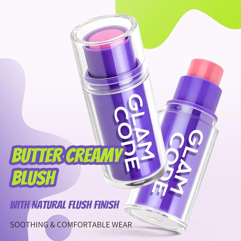 Glam Code Cream Blush - Multi-Use Hydrating Makeup Stick for Cheeks, Lips & Eyes | Vegan & Cruelty-Free - #04