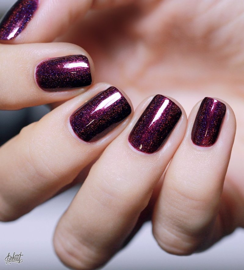 ILNP Black Orchid - Deep Burgundy Holographic Nail Polish | Long-Lasting, Non-Toxic, Vegan, Chip Resistant