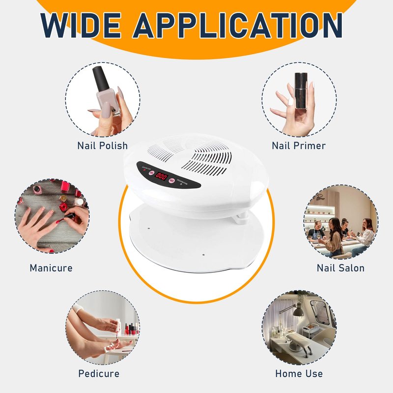 QUTUNI Nail Dryer for Regular Polish, 400W Air Nail Dryer Fan with Auto Sensor, Professional Nail Drying Fan with Hot and Cool Air for Salon and Home Use