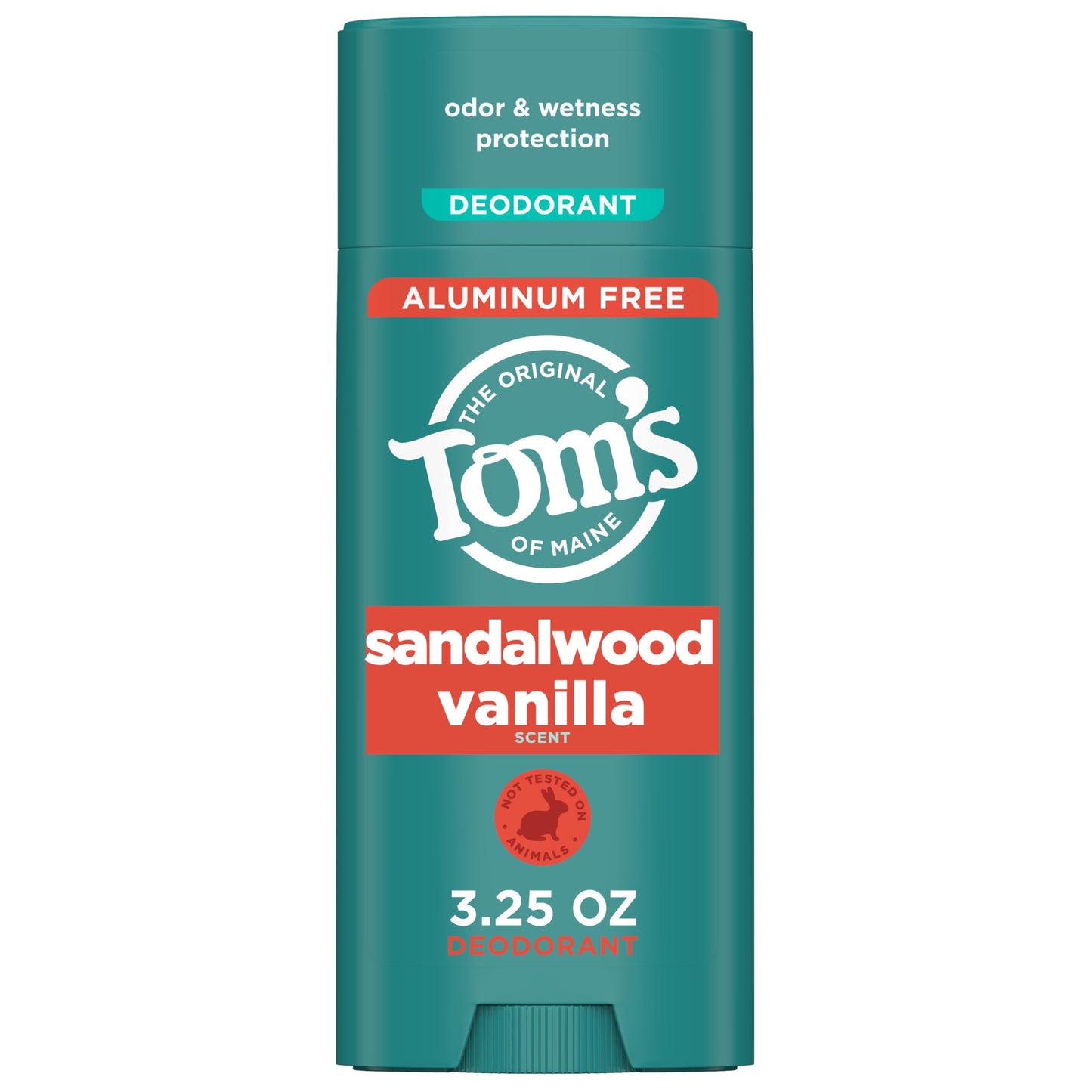 Tom’s of Maine Sandalwood Vanilla Aluminum Free Natural Deodorant For Women & Men | Goes on Clear | Odor & Wetness Protection | Naturally Derived and Moisture-Locking Ingredients | 3.25 oz