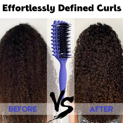 Curly Hair Brush Candybrush Curl Defining Brush for Detangling Shaping and Defining Curls for Women, Men, Wet & Dry Hair (Purple)
