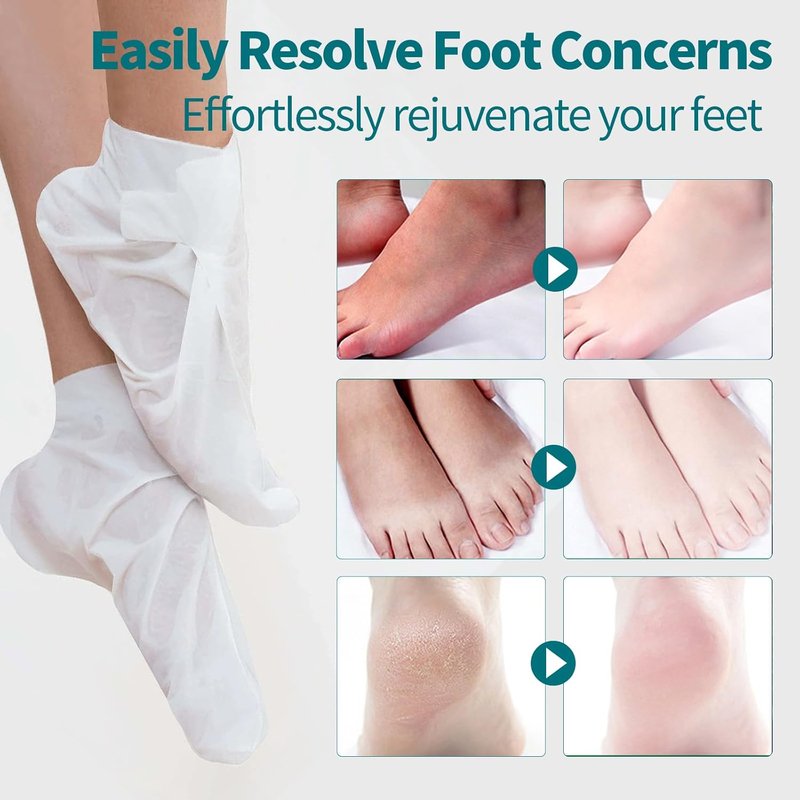 Moisturizing Foot Mask - 5 Pack Hydrating Socks for Dry, Cracked Feet | Soft & Smooth Touch