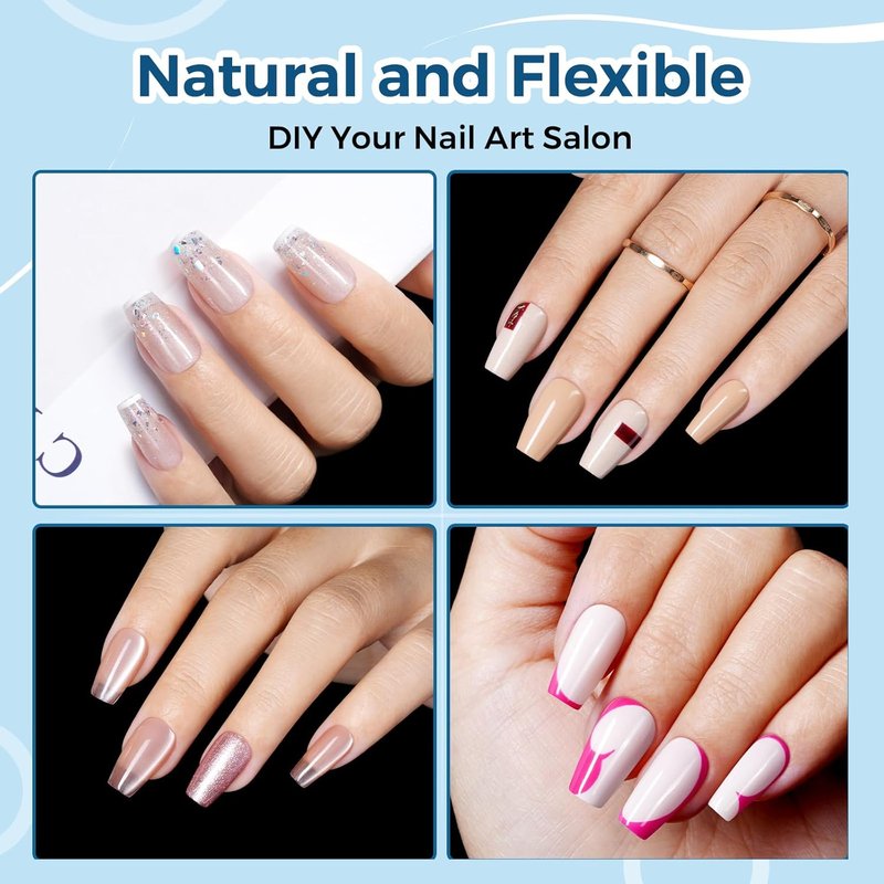 Short Coffin Nail Tips - 240pcs Soft Gel Half Matte Clear Fake Nails | Pre-Shaped for Beginners & Professionals