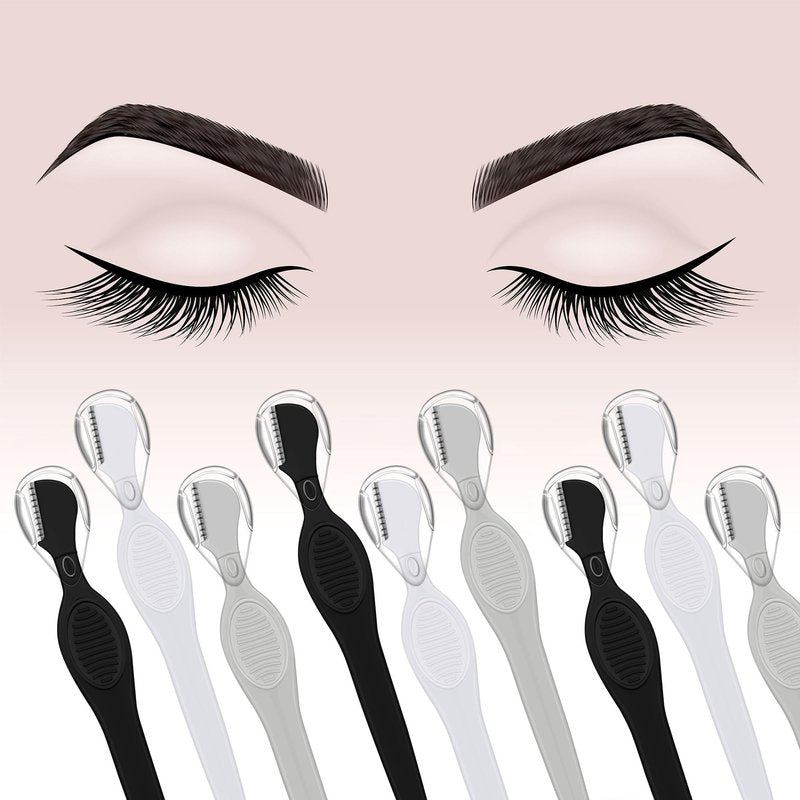 Mudder 28 Pcs Eyebrow Razor Knife Shaver Trimmer Shaver Multipurpose Exfoliating Tool Facial Hair Removal for Women Valentine gift(Black,White,Gray)