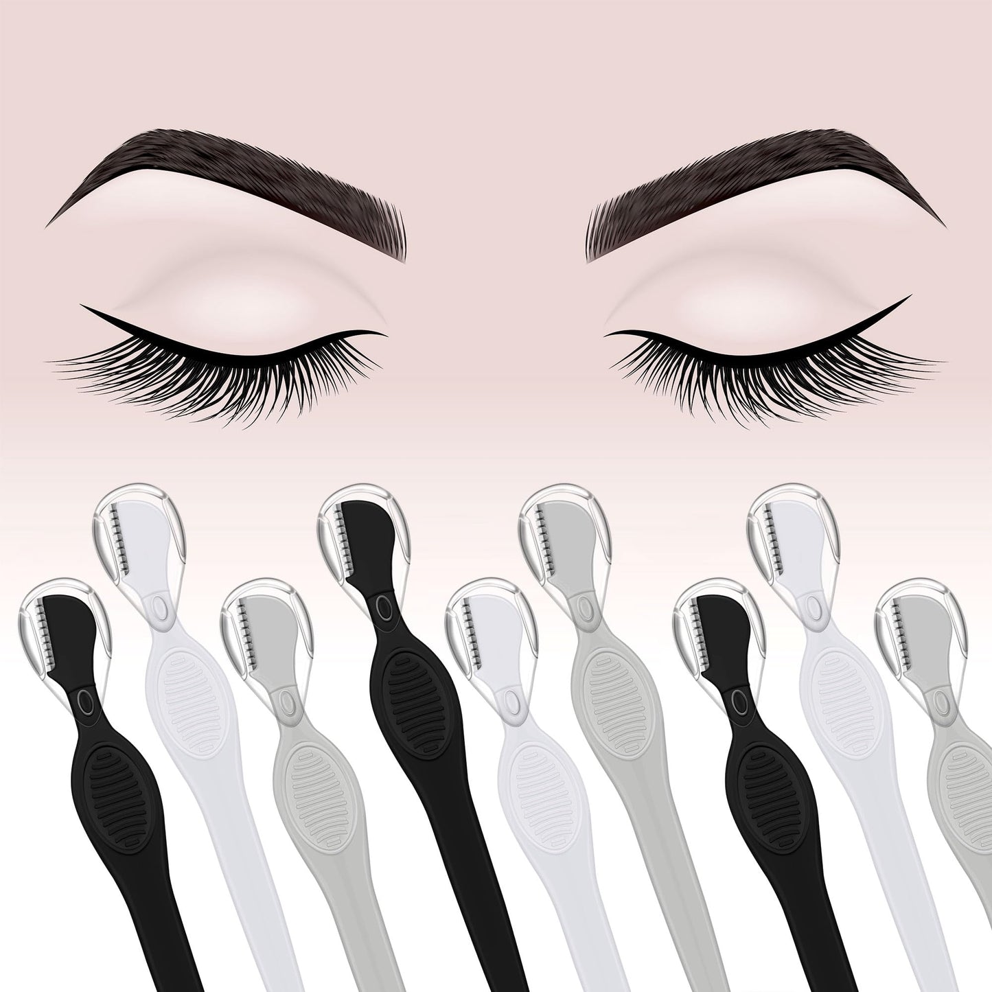 Mudder 28 Pcs Eyebrow Razor Knife Shaver Trimmer Shaver Multipurpose Exfoliating Tool Facial Hair Removal for Women Valentine gift(Black,White,Gray)