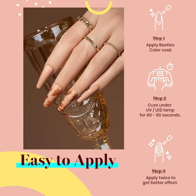 Beetles Brown Gel Nail Polish - 15ml Kim Brown Neutral Beige Tan | Soak Off UV LED Nail Art for DIY Manicure