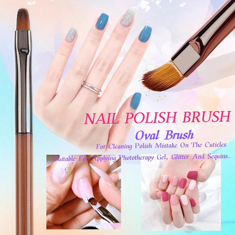 Nail Art Liner Brushes Set - 5 Pcs Thin Gel Brush for Precision Nail Design | Sizes 7-25 mm