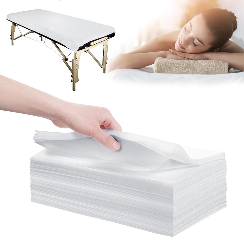 Disposable Bed Sheets for Massage Tables - Waterproof & Breathable Non-Woven Fabric | 31" x 71" | 50PCS (White)