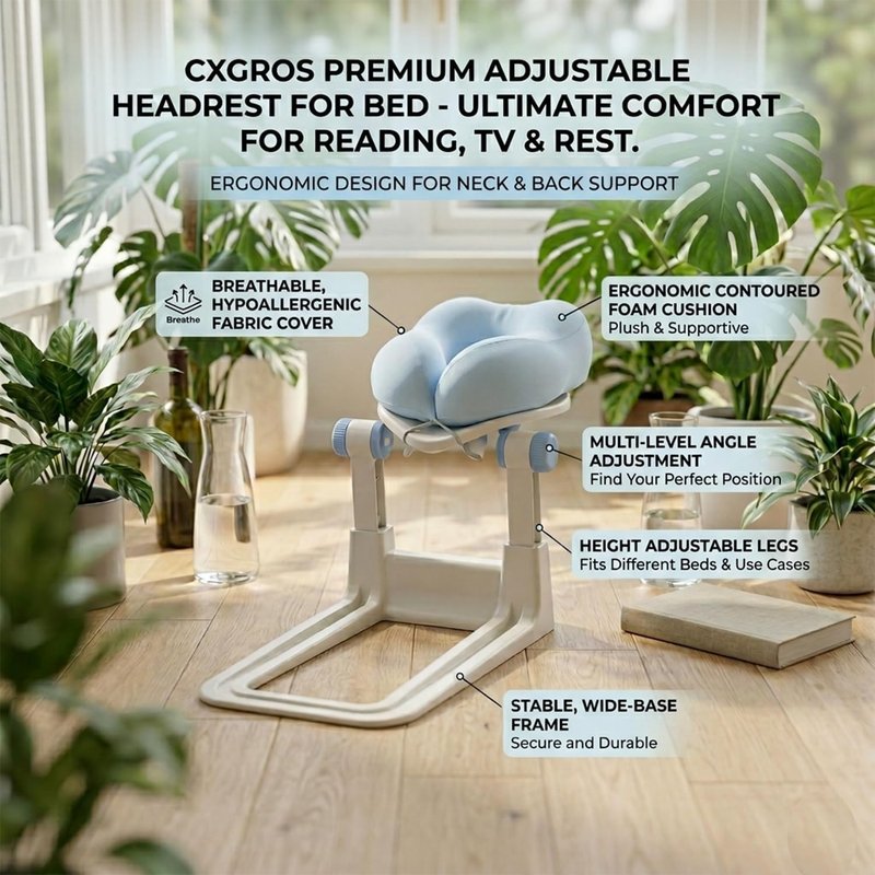 Adjustable Massage Headrest for Bed - Portable Face Cradle for Home & Spa | Ideal for Eye Surgery Recovery