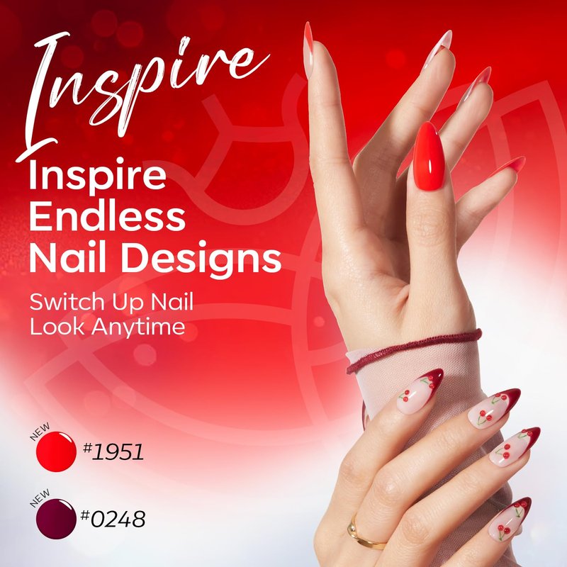 modelones 12Pcs 15ML Red Gel Nail Polish Set, Same Bottle Same Bottle Burgundy Cherry Dark Red Cat Eye Glitter Color Changing Hema Free Gel Polish Kit with Magnet Soak Off Manicure Nail Art DIY