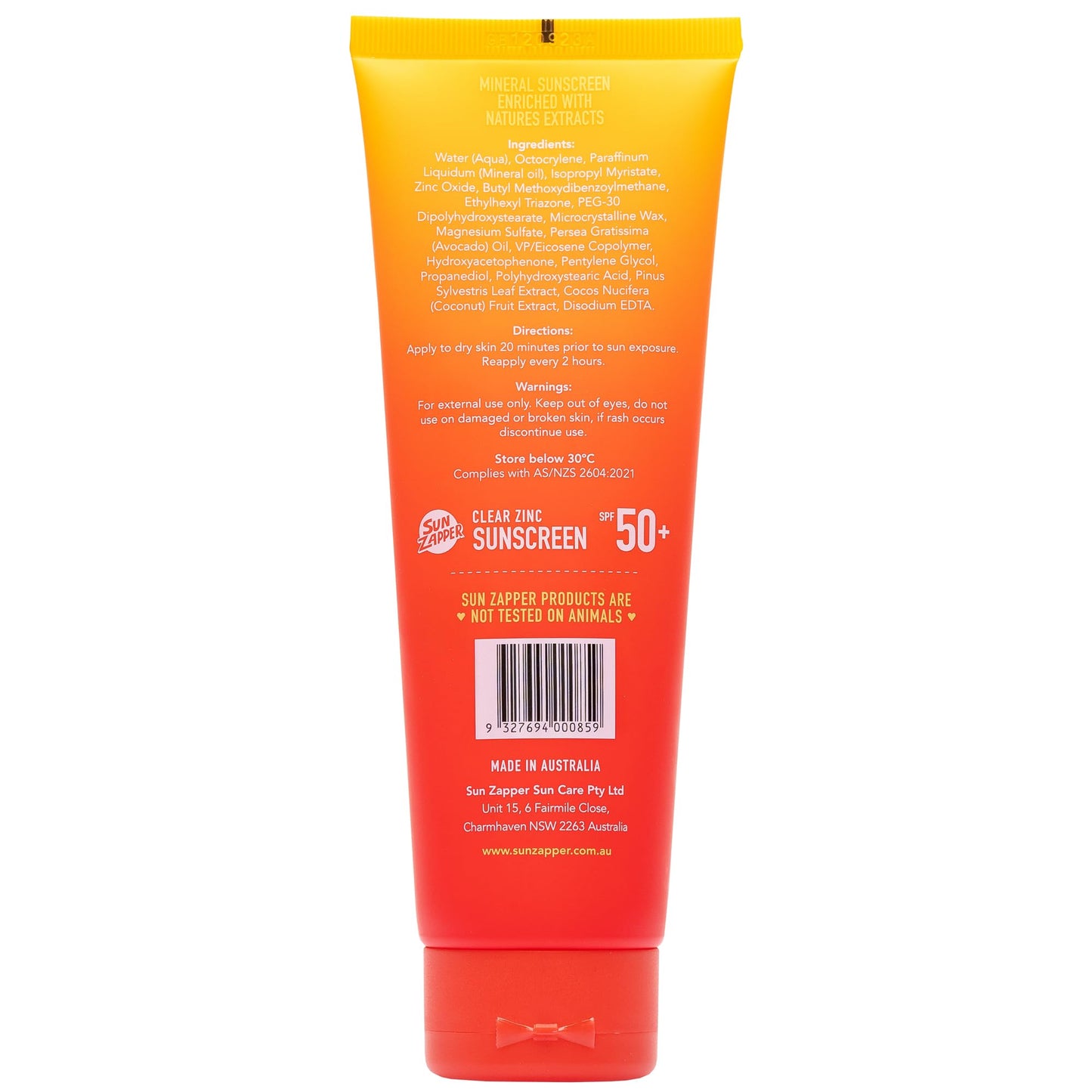 Sun Zapper Clear Zinc Sunscreen Lotion SPF 50+ – Zinc Oxide Sunscreen for Face and Body, Water Resistant Broad Spectrum Sunblock, No White Cast, Oxybenzone Free, 100mL (3.4 oz), Australian Made