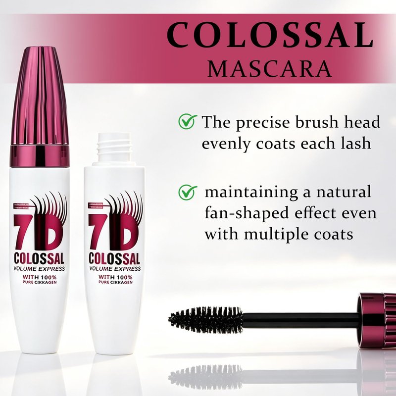 2Pack 7D Waterproof Mascara,Volumizing&Lengthening Mascara,Long Lasting Smudge Proof Mascara,Black Buildable Thickening Mascara for Eyelashes,Thickening Eye Makeup for Defined Curl,For Women and Girl