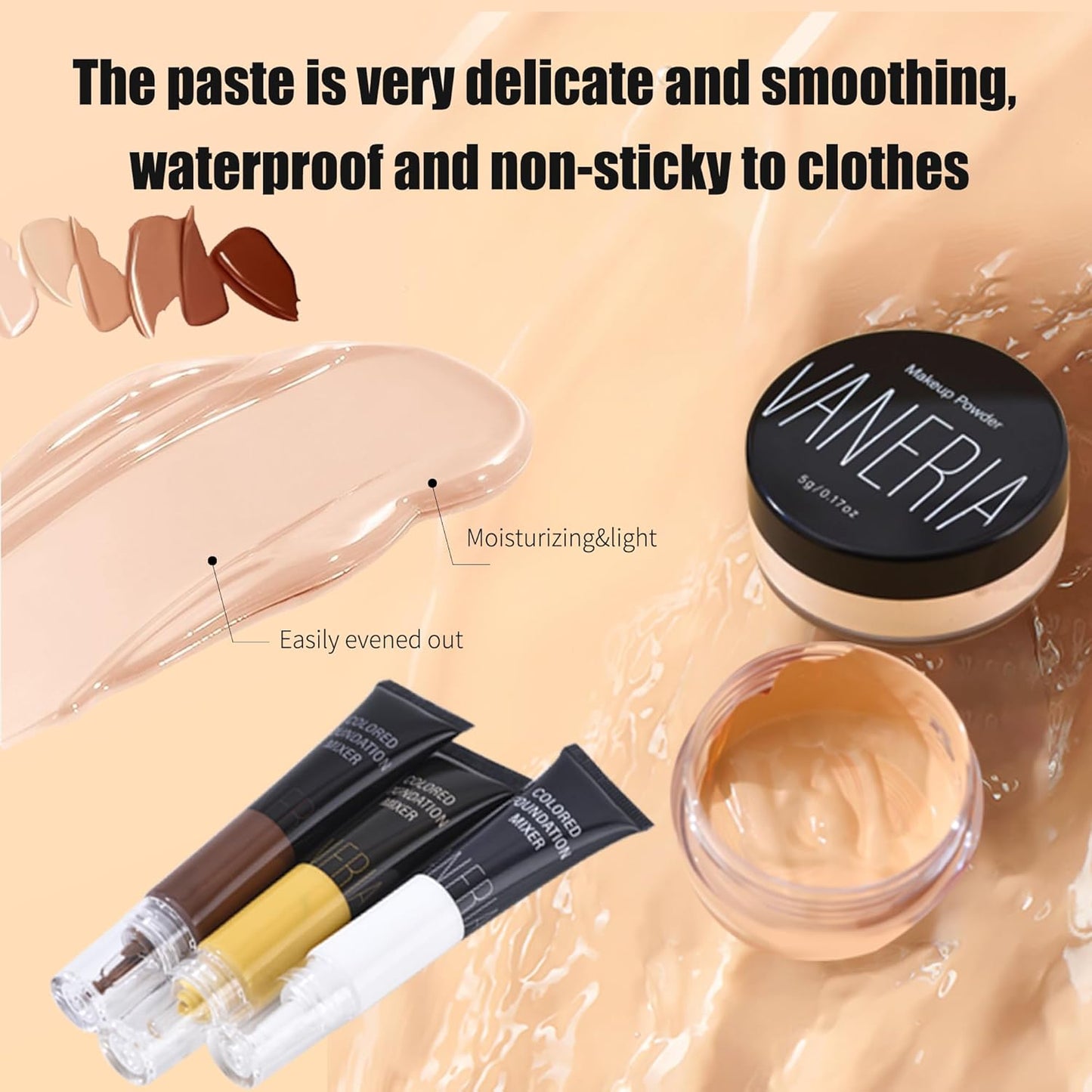 VANERIA Tattoo Cover Up Makeup - Waterproof Body Concealer for Scars & Birthmarks | 3 Shades Available