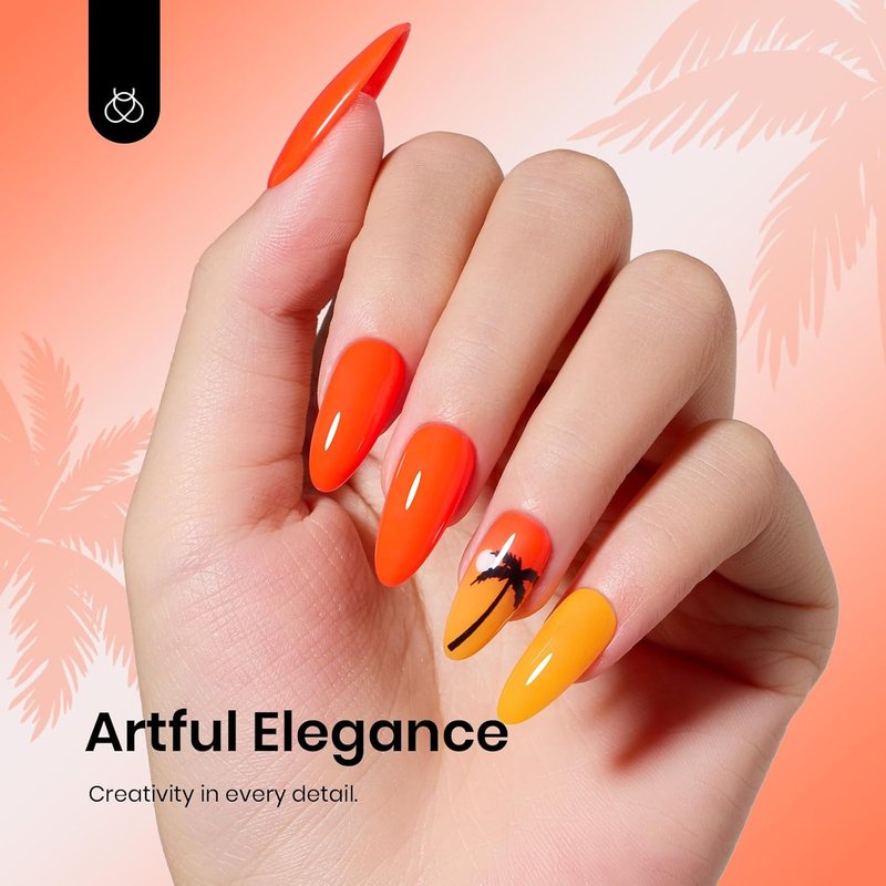Neon Orange Gel Nail Polish - Vibrant Soak Off UV High Gloss for Stunning DIY Nail Art | 15ml