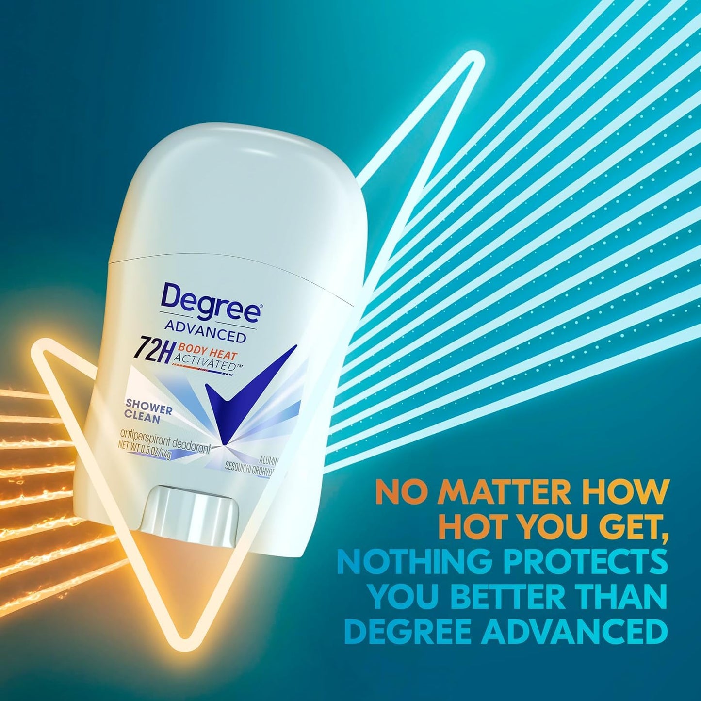 Degree Advanced Antiperspirant Deodorant, Shower Clean 3-Pack – Travel Deodorant for Women, 72H Protection, 0.5 Oz Ea