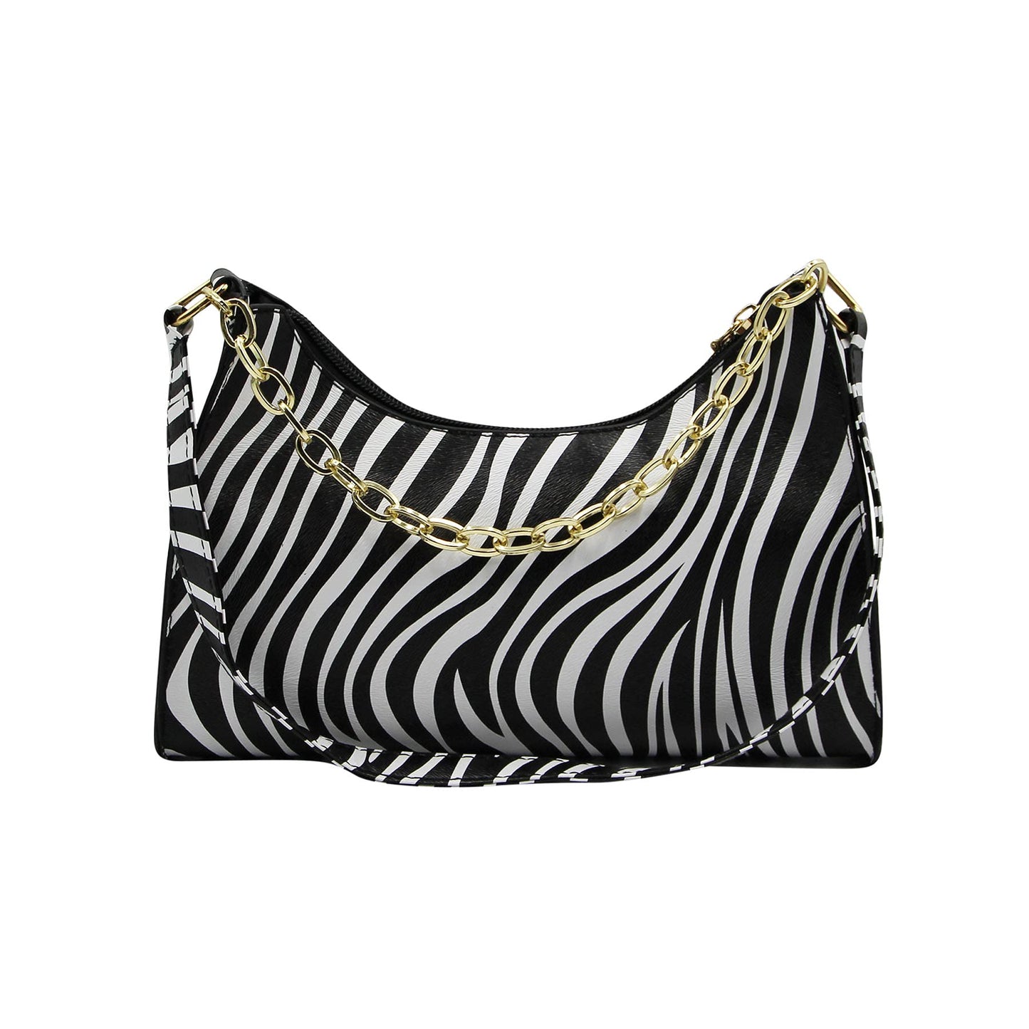 Suillty Women's Zebra Print Tote Shoulder Bag Leather Top Handle Purse Travel Handbag Clutch Wallet with Chain