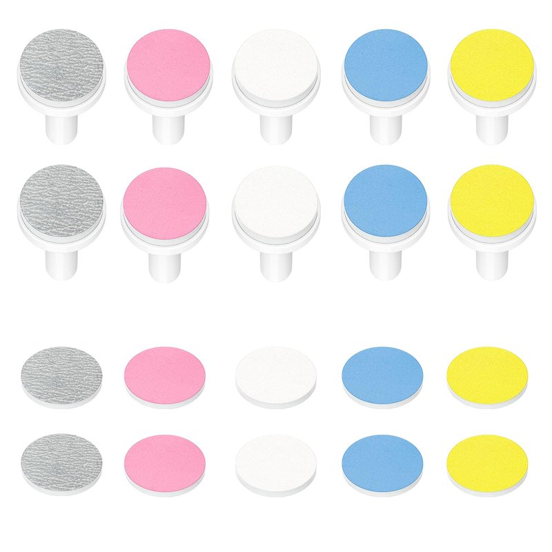COSLUS Original C50 Baby Electric Nail File Replacement Pads, 10 Grinding Heads + 10 Buffer Pads, Gentle, Safe for Sleep Time Grinding, Baby Nail Trimmer Accessory Set for Newborn, Infant & Toddler