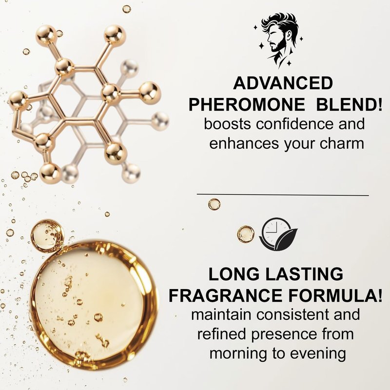 ALFAMARKER Pheromone Cologne for Men Power. Pheromones Infused Perfume for Men. Long Lasting Formula. Premium Scent Spray Travel Size 0.66 Fl Oz (20ml)