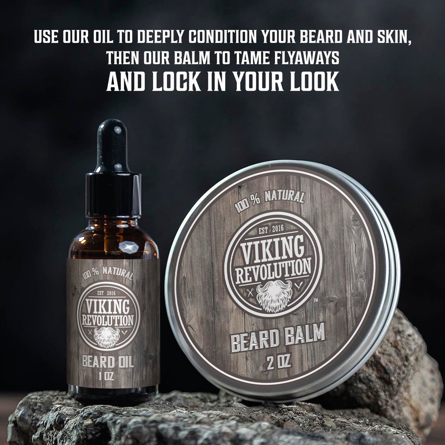Viking Revolution Beard Conditioner Set | Ultimate Grooming Kit for Men - Softens, Smoothes & Soothes Itch