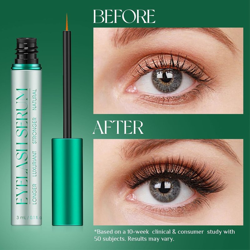 Eyelash Growth Serum - Promote Longer, Thicker Lashes | Vegan & Cruelty-Free, 3mL (2-Month Supply)
