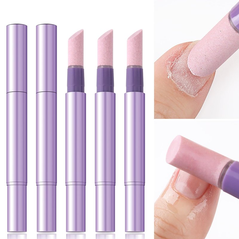 Furtherpretty 5PCS Cuticle Oil Pusher Pen Set, 2-in-1 Ceramic Cuticle Pushers with Oil for Nail Repair, Hangnail & Dry Cuticle Removal, Nail Care Pens for Manicure & Pedicure, Professional Salon Tools